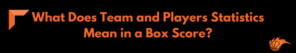 What Does Team and Players Statistics Mean in a Box Score